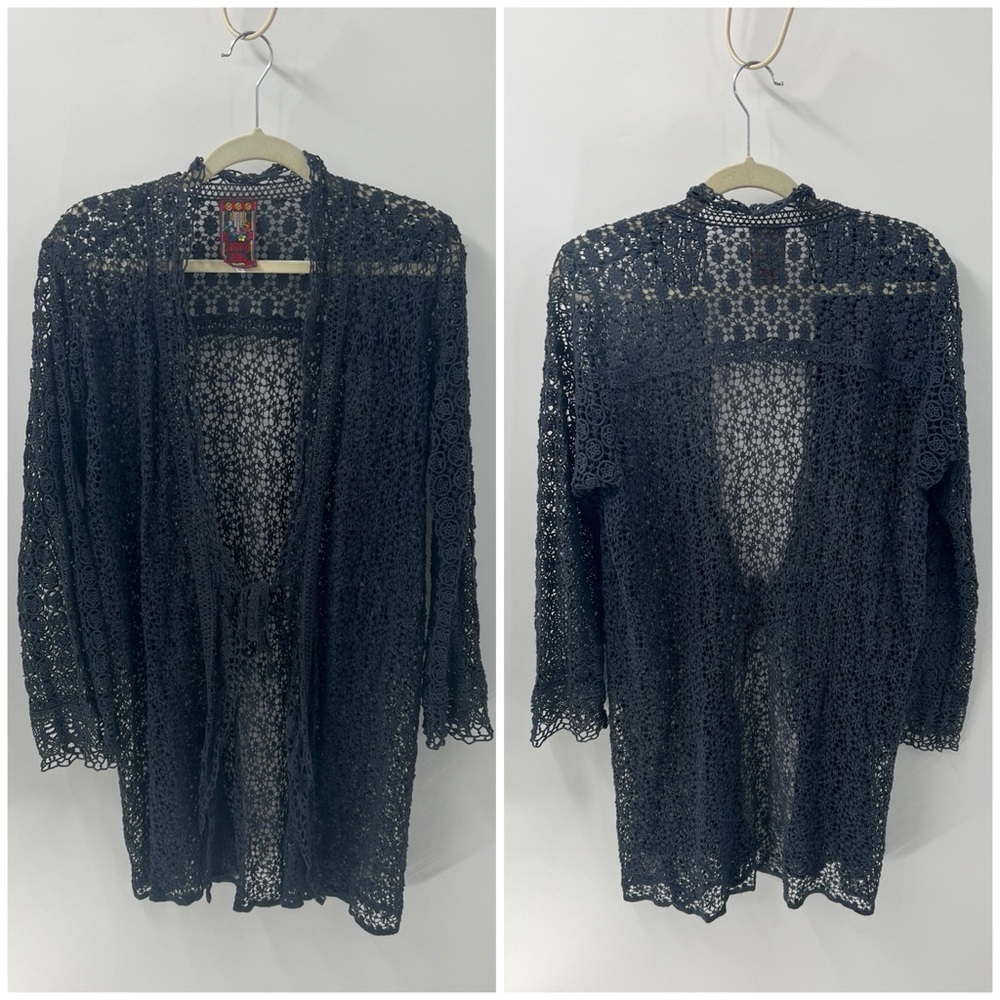 Johnny Was crochet duster cardigan
